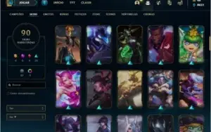 Conta prata 4 com 90 skins e 111 champs