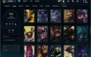 Conta prata 4 com 90 skins e 111 champs
