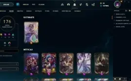 Conta lol lv alto com skins prestigio, muitos emotes e icone