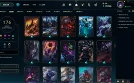 Conta lol lv alto com skins prestigio, muitos emotes e icone