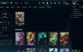 Conta lol lv alto com skins prestigio, muitos emotes e icone