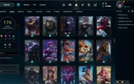 Conta lol lv alto com skins prestigio, muitos emotes e icone