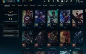 Conta Unranked com TODOS os champs e 143 Skins + Icones raro