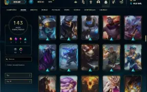 Conta Unranked com TODOS os champs e 143 Skins + Icones raro