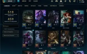 Conta bronze 1 com TODOS os champs e 130 Skins + 2 Prestigio