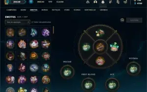 Conta bronze 1 com TODOS os champs e 130 Skins + 2 Prestigio