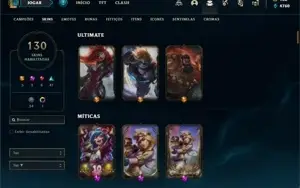 Conta bronze 1 com TODOS os champs e 130 Skins + 2 Prestigio