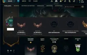 Conta bronze 1 com TODOS os champs e 130 Skins + 2 Prestigio