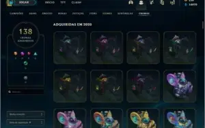 TODOS OS CAMPEÕES - LVL 338 - 191 SKINS -138 CROMAS