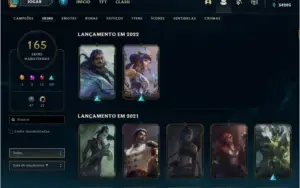 Conta com 165 skins, prestigios e muito mais