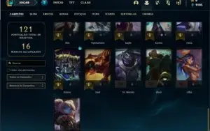 Conta Unranked com 46 Champs e 25 Skins + 2 Fragmentos