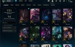 Conta Unranked com 46 Champs e 25 Skins + 2 Fragmentos