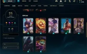 Conta Unranked com 46 Champs e 25 Skins + 2 Fragmentos