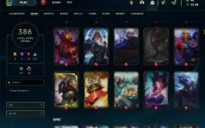 Ferro 2 com TODOS os champs e 386 Skins + 74 Cromas