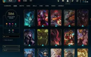 Ferro 2 com TODOS os champs e 386 Skins + 74 Cromas