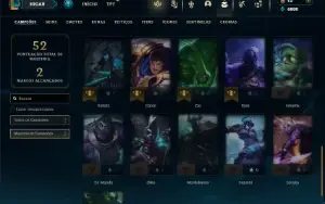 Ouro 2 com 36 Champs e 17 Skins