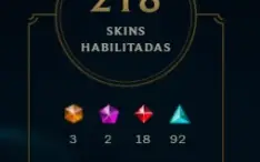 Conta LOL Unranked, 218 skins