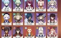 Genshin Impact - AR 57 - 10xCharacters 5* - 7xWeapons 5*