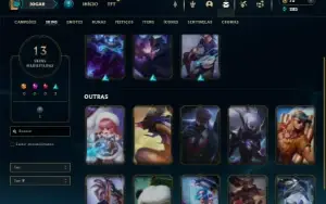 Prata 3 com 50 Champs e 13 Skins