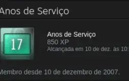 Conta Steam Antiga 17 Anos Desbloqueada - Moedas 5 E 10 Anos