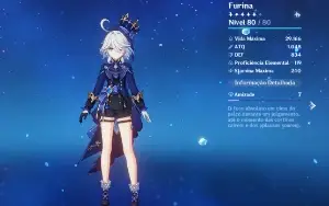 Conta de Genshin focada em  furina NV MAX com assinatura.