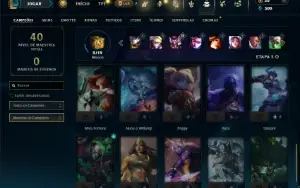Diamante 4 com 31 Champs e 10 Skins +2 Fragmentos