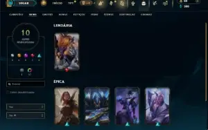 Diamante 4 com 31 Champs e 10 Skins +2 Fragmentos