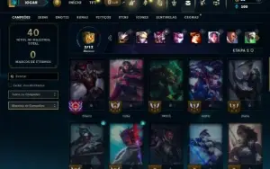 Diamante 4 com 31 Champs e 10 Skins +2 Fragmentos