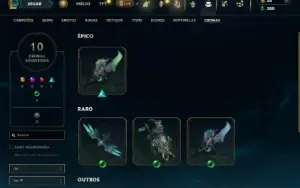 Diamante 4 com 31 Champs e 10 Skins +2 Fragmentos