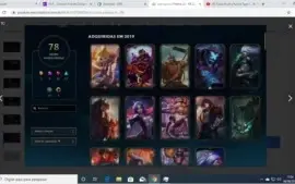 Conta Lol, platina 3, Todos os campeoes, 78 skins