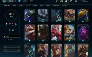 Conta ouro 3 com TODOS os champs e 182 Skins + 750 RP