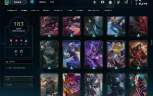 Conta ouro 3 com TODOS os champs e 182 Skins + 750 RP