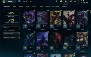 Conta ouro 3 com TODOS os champs e 182 Skins + 750 RP