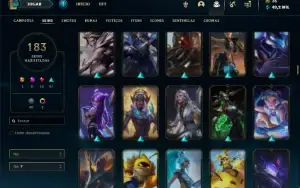 Conta ouro 3 com TODOS os champs e 182 Skins + 750 RP