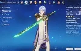 Kamisato Ayato + Espada de Jade primordial