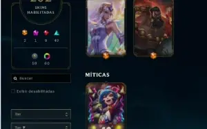 Conta LOL 202 Skins, 155 Campeões e 72 Chromas