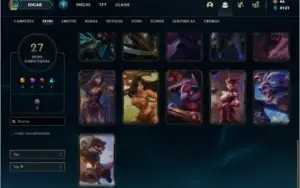 Conta unranked com 27 skins e 85 champs ( MAIN JG ) de 2012