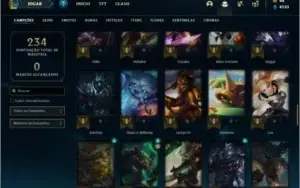 Conta unranked com 27 skins e 85 champs ( MAIN JG ) de 2012