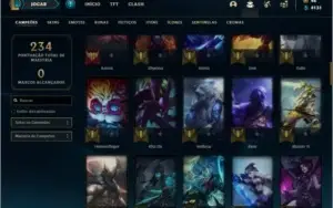 Conta unranked com 27 skins e 85 champs ( MAIN JG ) de 2012