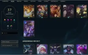 Conta platina 3 season passada - 37 skins - 78 campeões