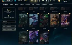 Unranked (Ex Platina) com 30 Champs e 8 Skins + 2 Fragmentos