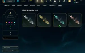 Unranked (Ex Platina) com 30 Champs e 8 Skins + 2 Fragmentos