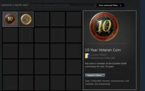 Conta Antiga Steam (2004) 20 ANO Medalhas 5,10 Anos Serviço