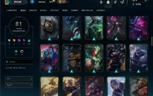 Ouro 1 com 150 Champs e 81 Skins
