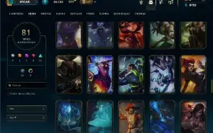 Ouro 1 com 150 Champs e 81 Skins