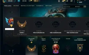 Ouro 1 com TODOS os champs e 139 Skins ( JG / MID / ADC )