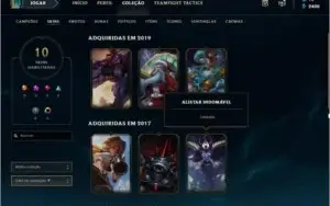 Prata II e Ultimate EZ mais skins com 57 Champs