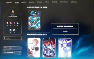 Prata II e Ultimate EZ mais skins com 57 Champs