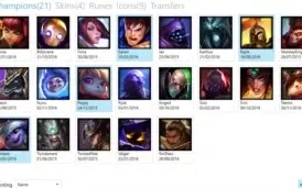 CONTA OURO V LOL - 21 CHAMPIONS - 4 SKINS - 9 ICONES
