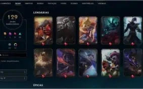 Conta League of Legends Platina 4 [MD10][129 SKINS]